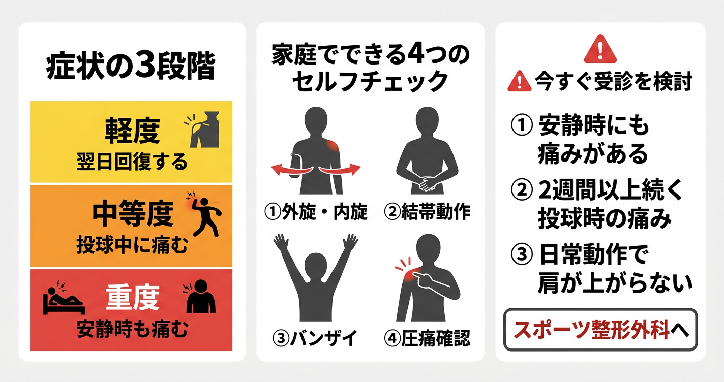 投球障害肩の症状セルフチェック｜「投げてよい」と「休むべき」の分岐点